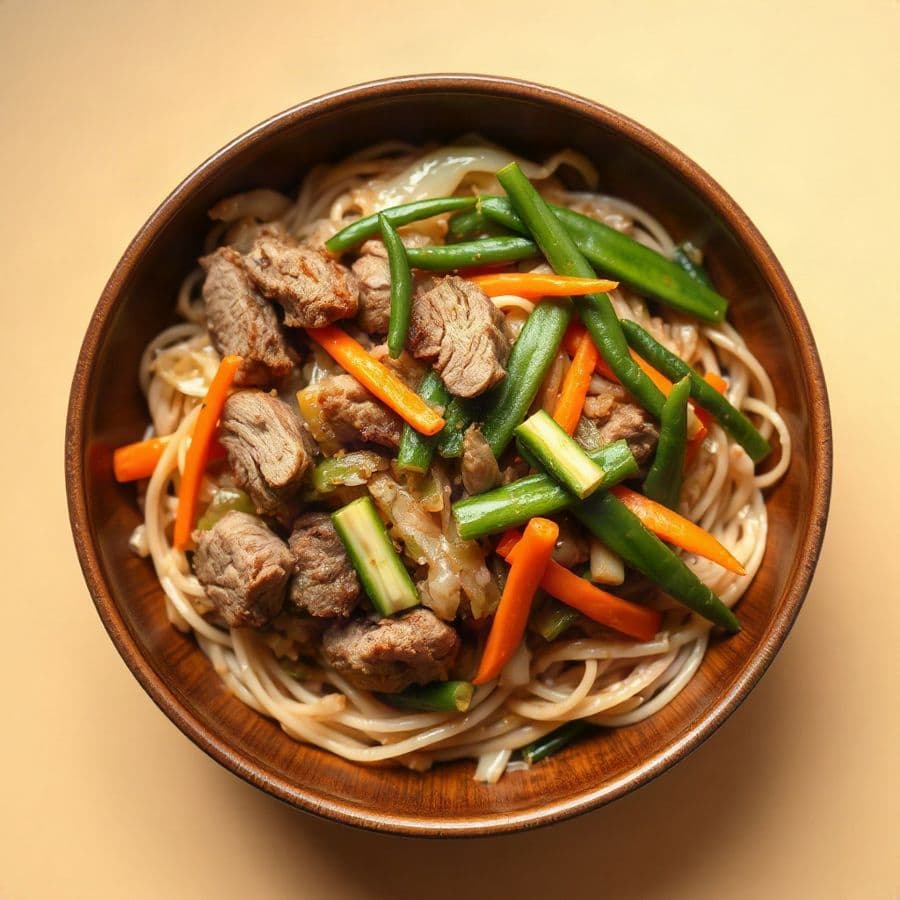 4. Pancit Bihon & Canton Pork